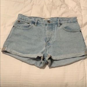 High rise jean shorts